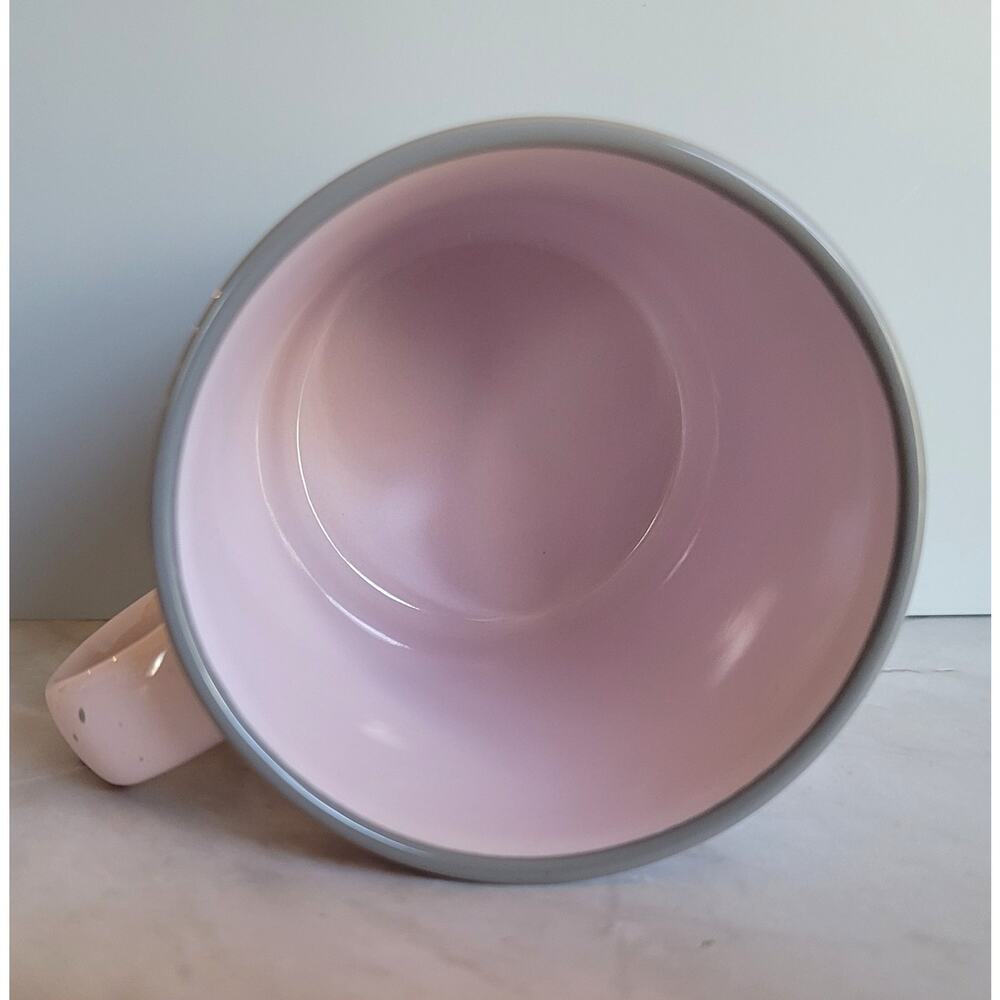Cottagecore Pink and Grey Speckled BE KIND Ceramic Coffee or Tea Mug 14 oz - Picture 6 of 10